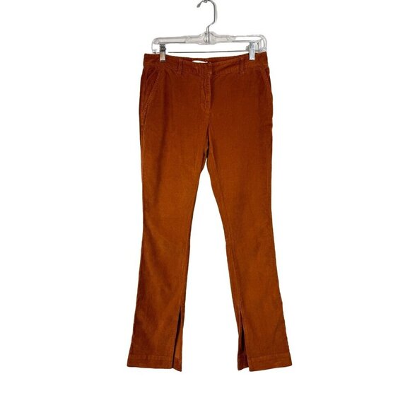 A.L.C Size 4 Javier Corduroy Pants Mid Rise Split Flare Leg Cotton Rust Brown - Picture 2 of 9